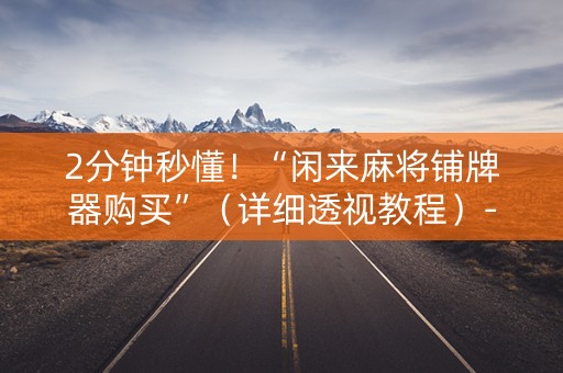 2分钟秒懂！“闲来麻将铺牌器购买”（详细透视教程）-哔哩哔哩