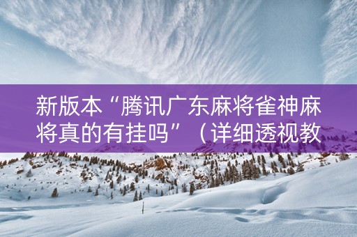 新版本“腾讯广东麻将雀神麻将真的有挂吗”（详细透视教程）-哔哩哔哩