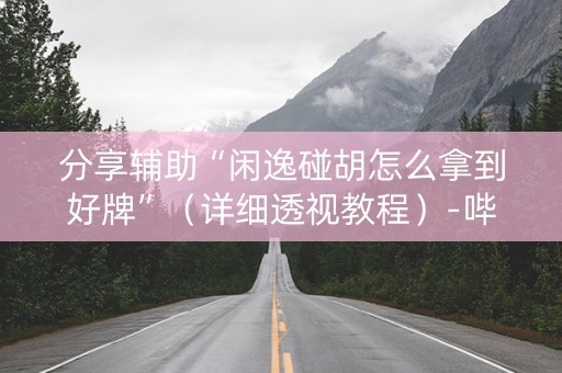 分享辅助“闲逸碰胡怎么拿到好牌”（详细透视教程）-哔哩哔哩
