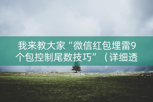 我来教大家“微信红包埋雷9个包控制尾数技巧”（详细透视教程）-哔哩哔哩