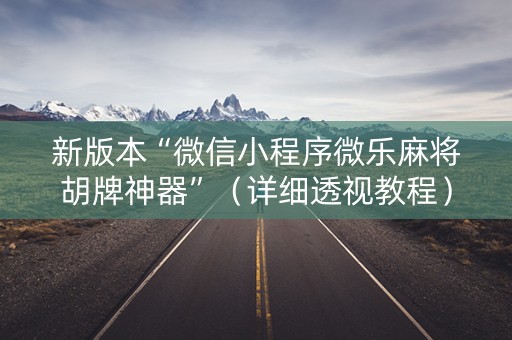 新版本“微信小程序微乐麻将胡牌神器”（详细透视教程）-哔哩哔哩