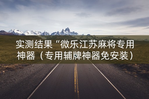 实测结果“微乐江苏麻将专用神器（专用辅牌神器免安装）