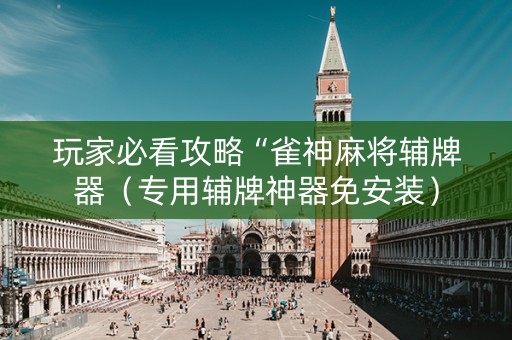 玩家必看攻略“雀神麻将辅牌器（专用辅牌神器免安装）