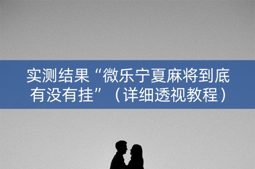 实测结果“微乐宁夏麻将到底有没有挂”（详细透视教程）-哔哩哔哩