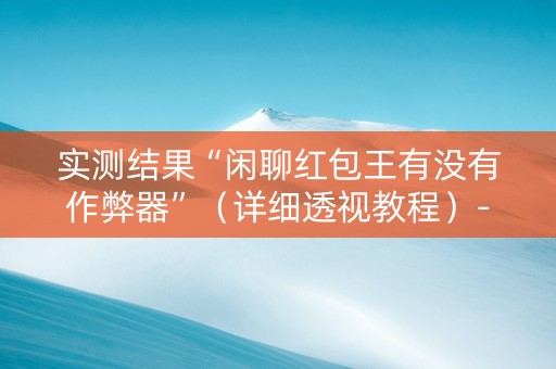 实测结果“闲聊红包王有没有作弊器”（详细透视教程）-哔哩哔哩
