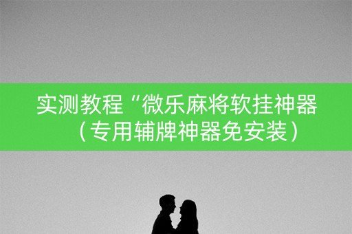 实测教程“微乐麻将软挂神器（专用辅牌神器免安装）