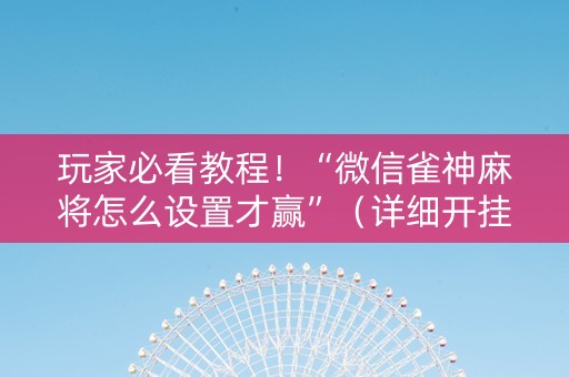玩家必看教程！“微信雀神麻将怎么设置才赢”（详细开挂教程）-哔哩哔哩