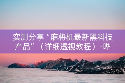 实测分享“麻将机最新黑科技产品”（详细透视教程）-哔哩哔哩
