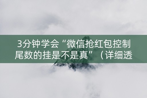3分钟学会“微信抢红包控制尾数的挂是不是真”（详细透视教程）-哔哩哔哩