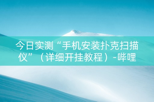 今日实测“手机安装扑克扫描仪”（详细开挂教程）-哔哩哔哩