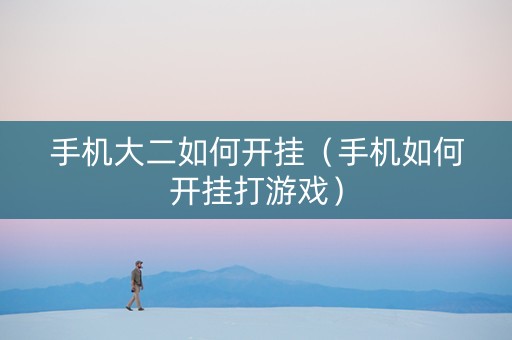 手机大二如何开挂（手机如何开挂打游戏）