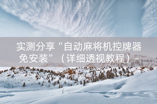实测分享“自动麻将机控牌器免安装”（详细透视教程）-哔哩哔哩