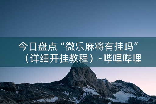 今日盘点“微乐麻将有挂吗”（详细开挂教程）-哔哩哔哩