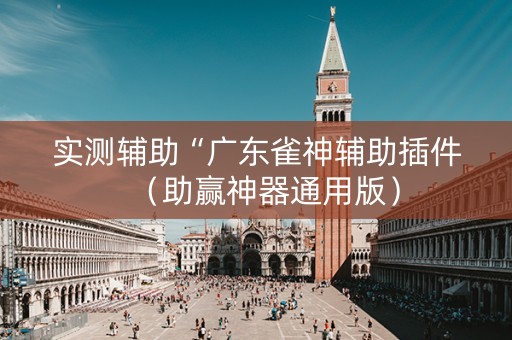 实测辅助“广东雀神辅助插件（助赢神器通用版）