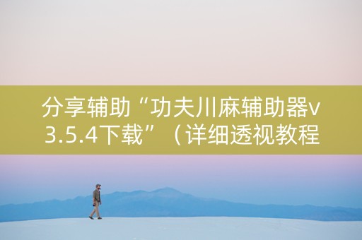 分享辅助“功夫川麻辅助器v3.5.4下载”（详细透视教程）-哔哩哔哩