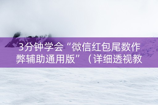 3分钟学会“微信红包尾数作弊辅助通用版”（详细透视教程）-哔哩哔哩