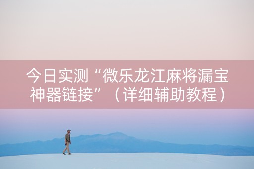 今日实测“微乐龙江麻将漏宝神器链接”（详细辅助教程）-哔哩哔哩