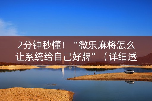 2分钟秒懂！“微乐麻将怎么让系统给自己好牌”（详细透视教程）-哔哩哔哩