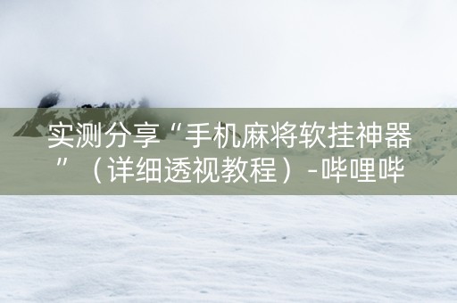实测分享“手机麻将软挂神器”（详细透视教程）-哔哩哔哩