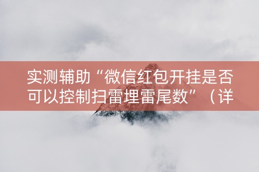 实测辅助“微信红包开挂是否可以控制扫雷埋雷尾数”（详细透视教程）-哔哩哔哩