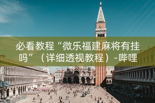 必看教程“微乐福建麻将有挂吗”（详细透视教程）-哔哩哔哩