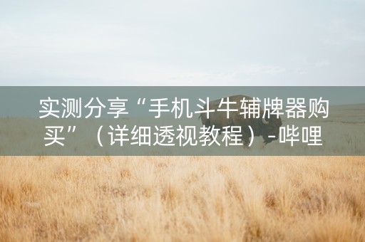 实测分享“手机斗牛辅牌器购买”（详细透视教程）-哔哩哔哩