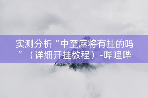 实测分析“中至麻将有挂的吗”（详细开挂教程）-哔哩哔哩