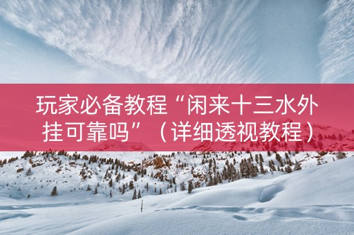 玩家必备教程“闲来十三水外挂可靠吗”（详细透视教程）-哔哩哔哩