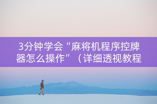 3分钟学会“麻将机程序控牌器怎么操作”（详细透视教程）-哔哩哔哩