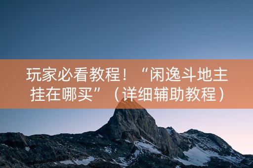 玩家必看教程！“闲逸斗地主挂在哪买”（详细辅助教程）-哔哩哔哩