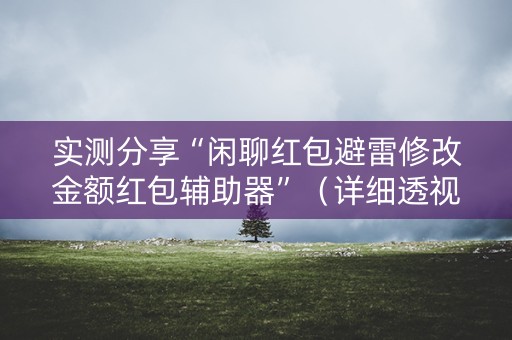 实测分享“闲聊红包避雷修改金额红包辅助器”（详细透视教程）-哔哩哔哩
