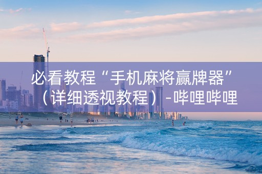 必看教程“手机麻将赢牌器”（详细透视教程）-哔哩哔哩