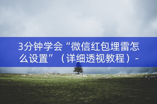 3分钟学会“微信红包埋雷怎么设置”（详细透视教程）-哔哩哔哩