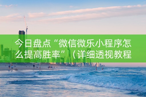 今日盘点“微信微乐小程序怎么提高胜率”（详细透视教程）-哔哩哔哩
