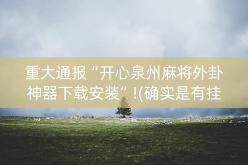 重大通报“开心泉州麻将外卦神器下载安装”!(确实是有挂)-知乎