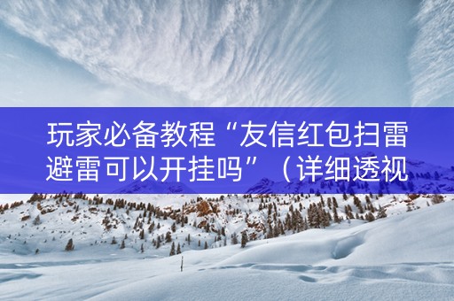 玩家必备教程“友信红包扫雷避雷可以开挂吗”（详细透视教程）-哔哩哔哩