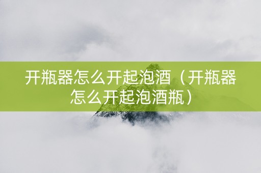 详细阅读:开瓶器怎么开起泡酒(开瓶器怎么开起泡酒瓶) 开瓶器怎么开起泡酒(开瓶器怎么开起泡酒瓶)