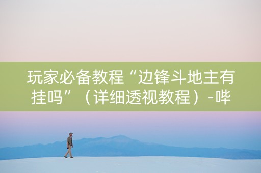 玩家必备教程“边锋斗地主有挂吗”（详细透视教程）-哔哩哔哩