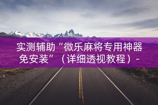 实测辅助“微乐麻将专用神器免安装”（详细透视教程）-哔哩哔哩