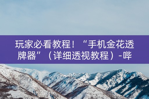 玩家必看教程！“手机金花透牌器”（详细透视教程）-哔哩哔哩