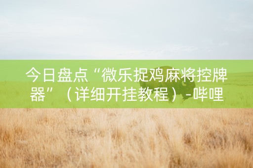 今日盘点“微乐捉鸡麻将控牌器”（详细开挂教程）-哔哩哔哩