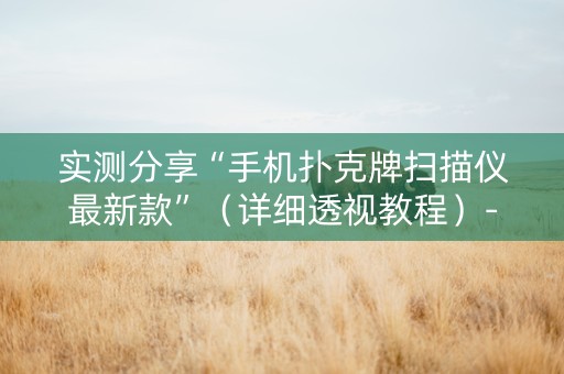 实测分享“手机扑克牌扫描仪最新款”（详细透视教程）-哔哩哔哩