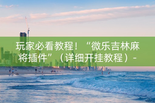 玩家必看教程！“微乐吉林麻将插件”（详细开挂教程）-哔哩哔哩