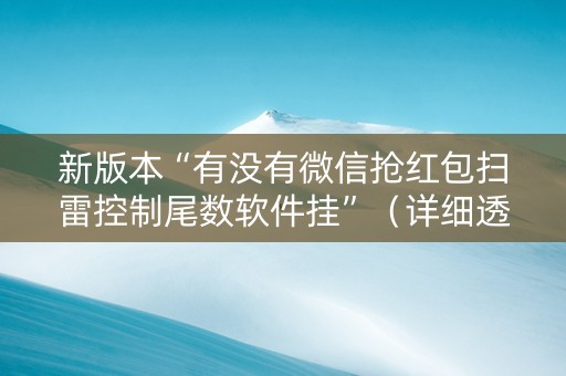 新版本“有没有微信抢红包扫雷控制尾数软件挂”（详细透视教程）-哔哩哔哩