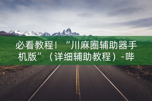 必看教程！“川麻圈辅助器手机版”（详细辅助教程）-哔哩哔哩