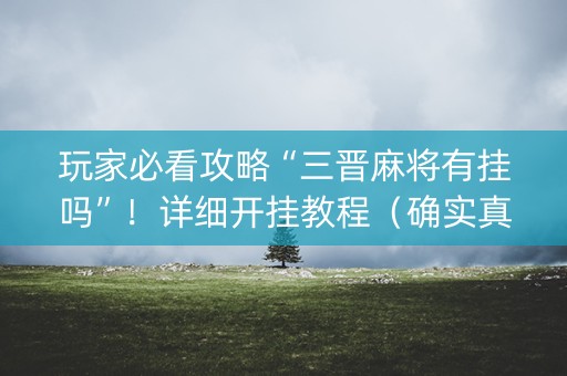 玩家必看攻略“三晋麻将有挂吗”！详细开挂教程（确实真的有挂)-知乎