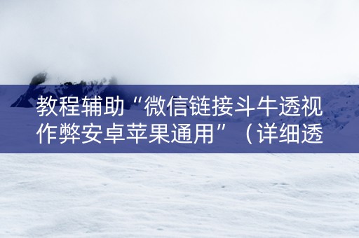 教程辅助“微信链接斗牛透视作弊安卓苹果通用”（详细透视教程）-哔哩哔哩