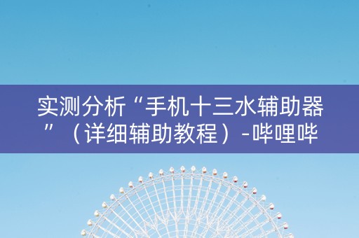 实测分析“手机十三水辅助器”（详细辅助教程）-哔哩哔哩