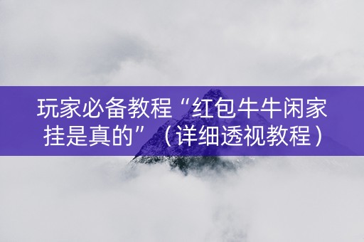 玩家必备教程“红包牛牛闲家挂是真的”（详细透视教程）-哔哩哔哩