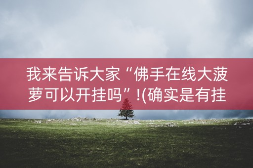 我来告诉大家“佛手在线大菠萝可以开挂吗”!(确实是有挂)-知乎